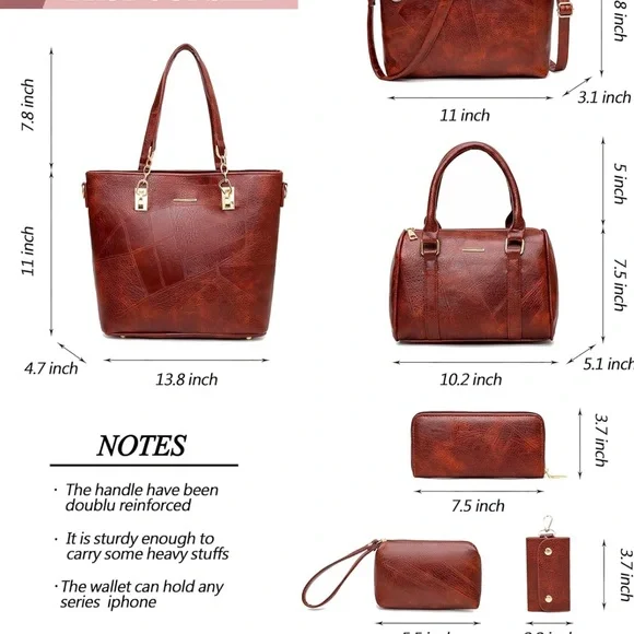 2E-youth Designer Purses and Handbags for Women Satchel Shoulder Bag - Picture 6 of 6